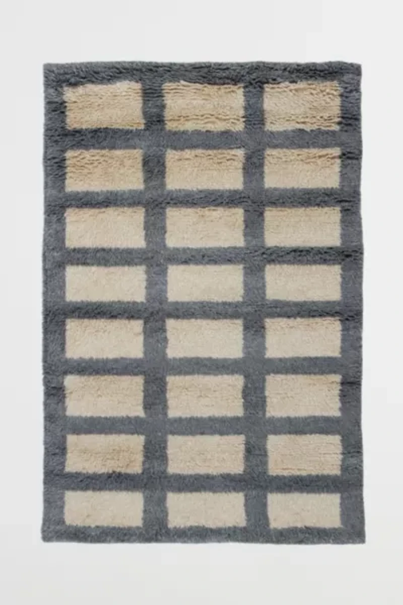 Revival Pepper Hand-Knotted Shag Wool Rug