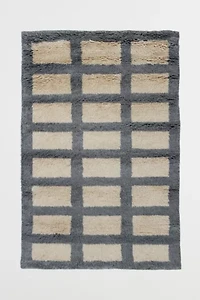 Revival Pepper Hand-Knotted Shag Wool Rug