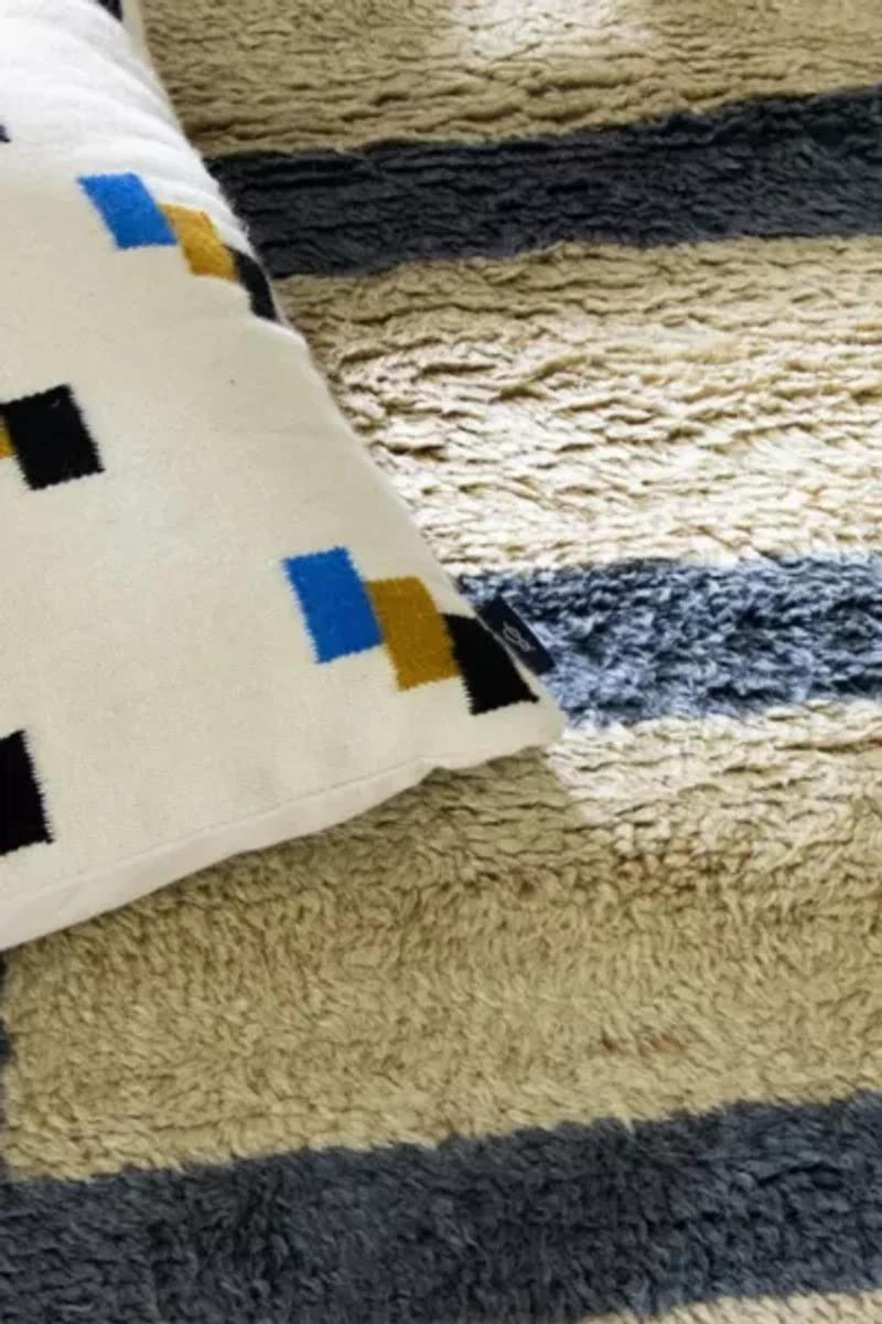 Revival Pepper Hand-Knotted Shag Wool Rug