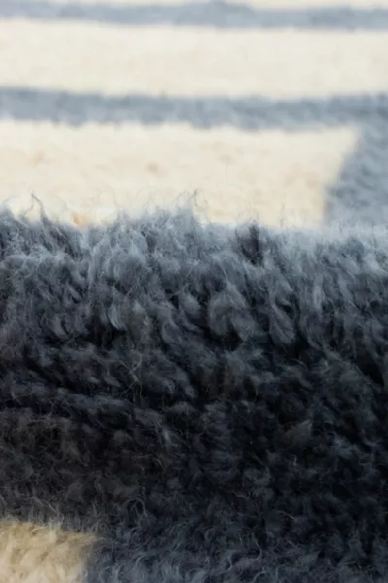 Revival Pepper Hand-Knotted Shag Wool Rug
