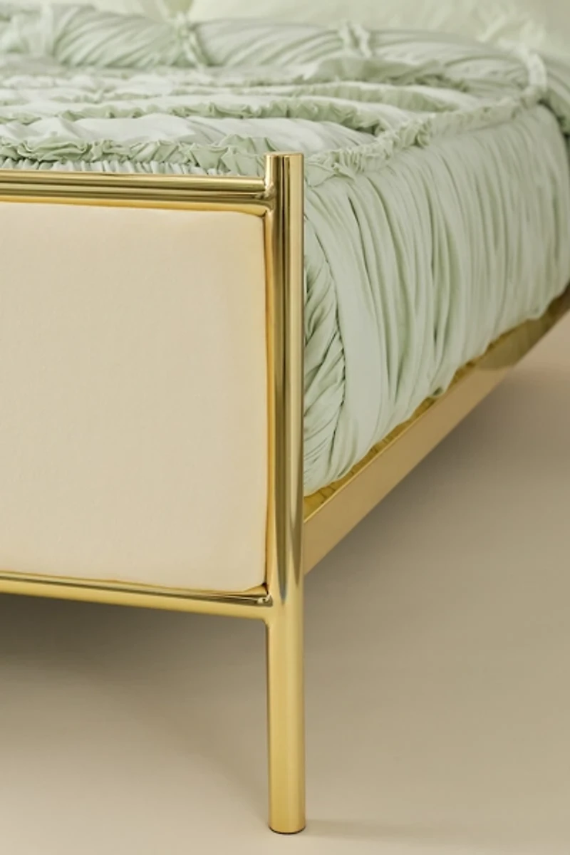 Vivan Velvet Metal Plated Platform Bed