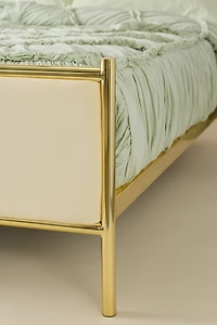 Vivan Velvet Metal Plated Platform Bed