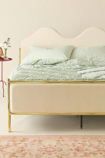 Vivan Velvet Metal Plated Platform Bed
