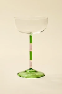 Striped Stem Coupe Cocktail Glass