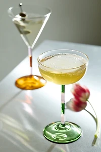 Striped Stem Coupe Cocktail Glass