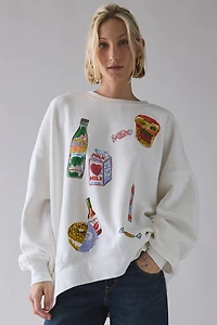 BDG Gemma So Snacky Graphic Oversized Crew Neck Pullover