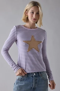 BDG Star Applique Graphic Long Sleeve Spill The Tee