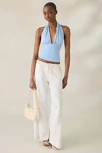 UO Party For You Jersey Knit Plunging Halter Top