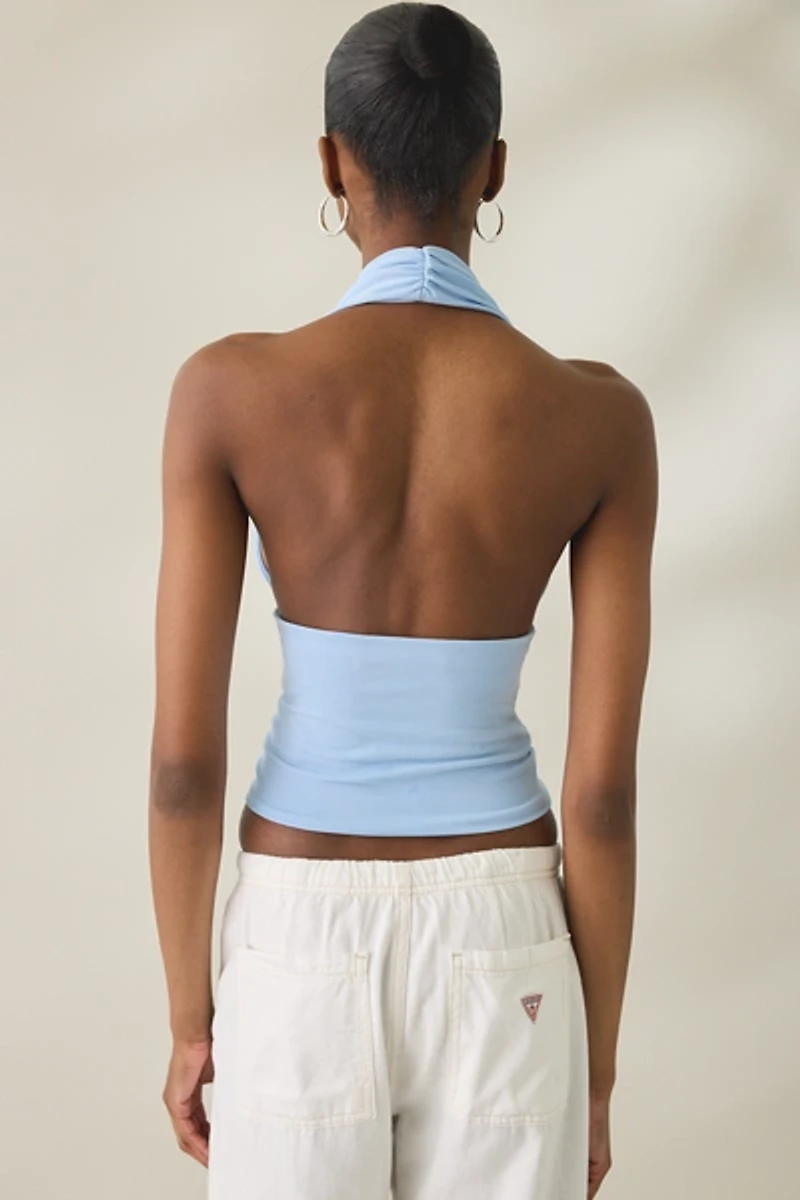 UO Party For You Jersey Knit Plunging Halter Top