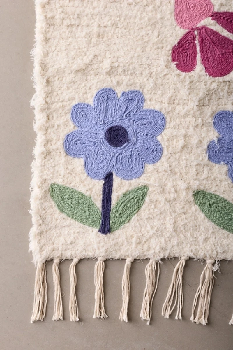 Bloom Floral Shaggy Tufted Runner Rug
