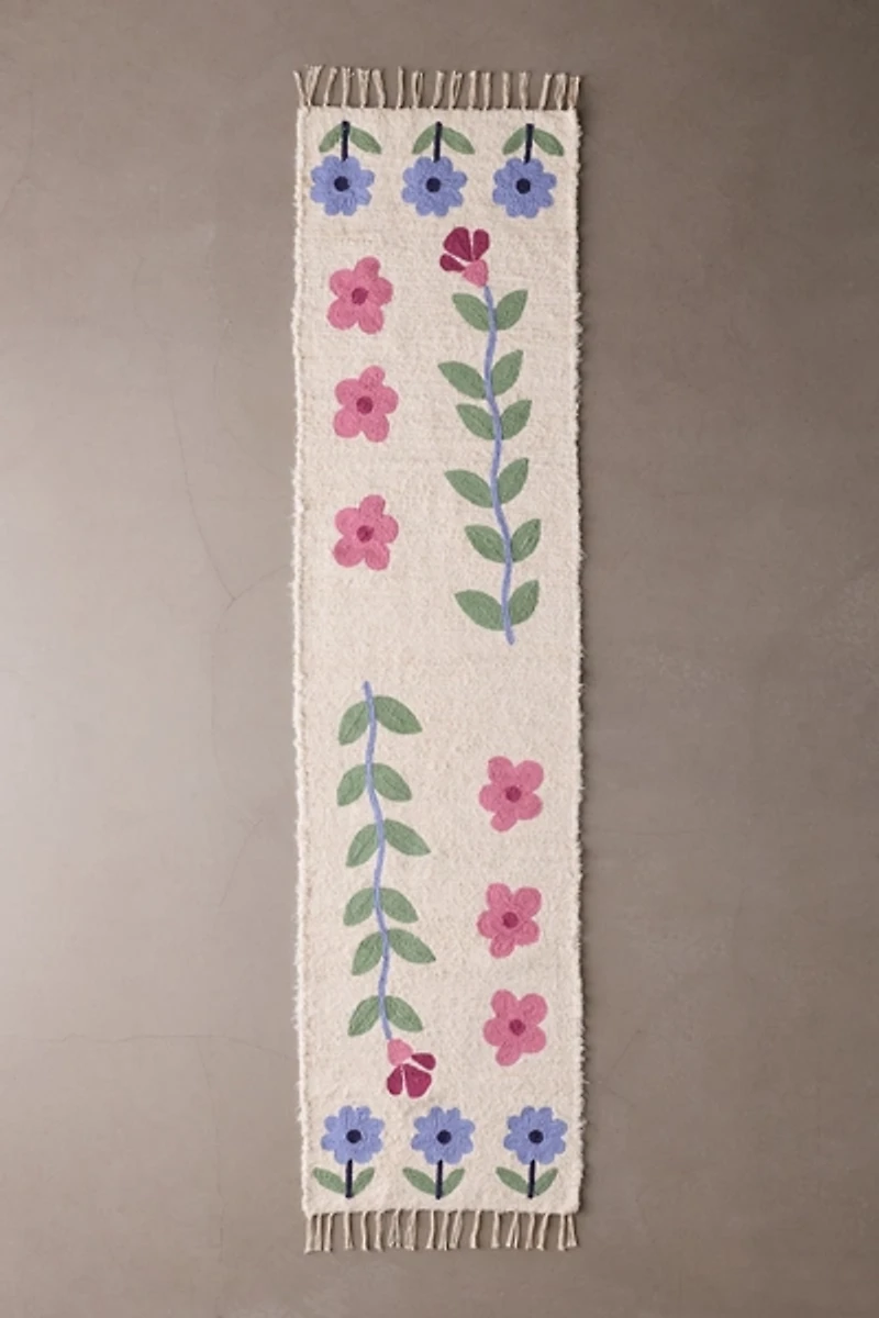 Bloom Floral Shaggy Tufted Runner Rug
