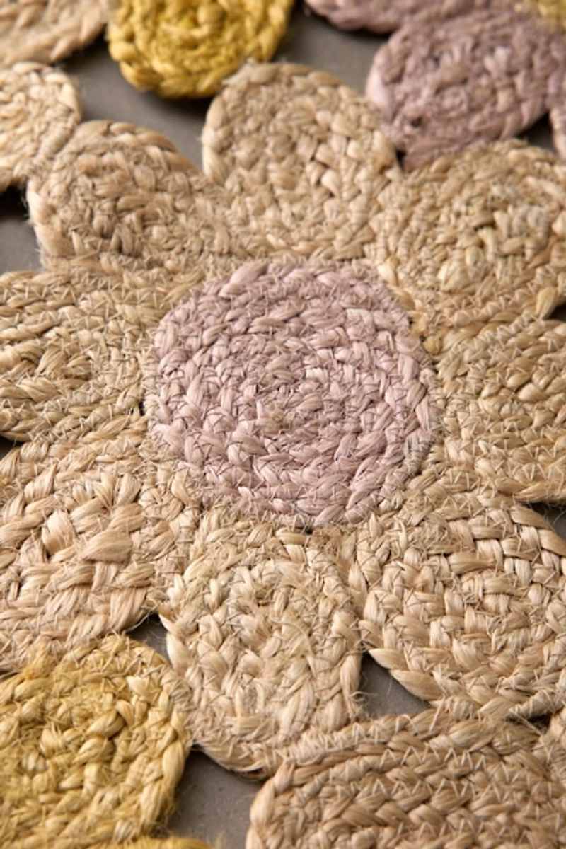 Floral Daisy Field Jute Rug