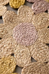 Floral Daisy Field Jute Rug