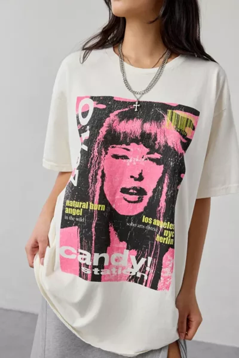Candy Magazine Graphic Oversized T-Shirt Dress
