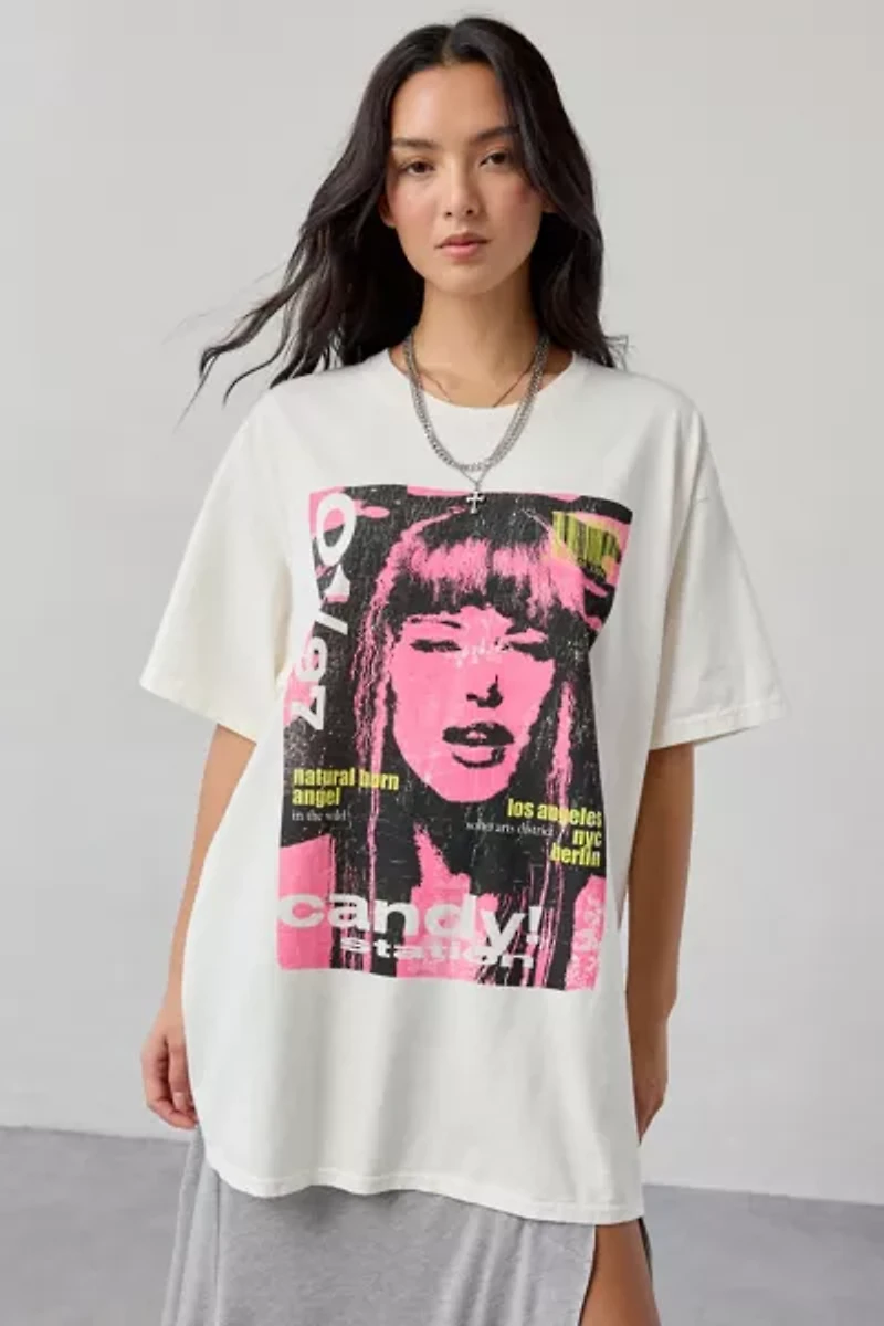 Candy Magazine Graphic Oversized T-Shirt Dress