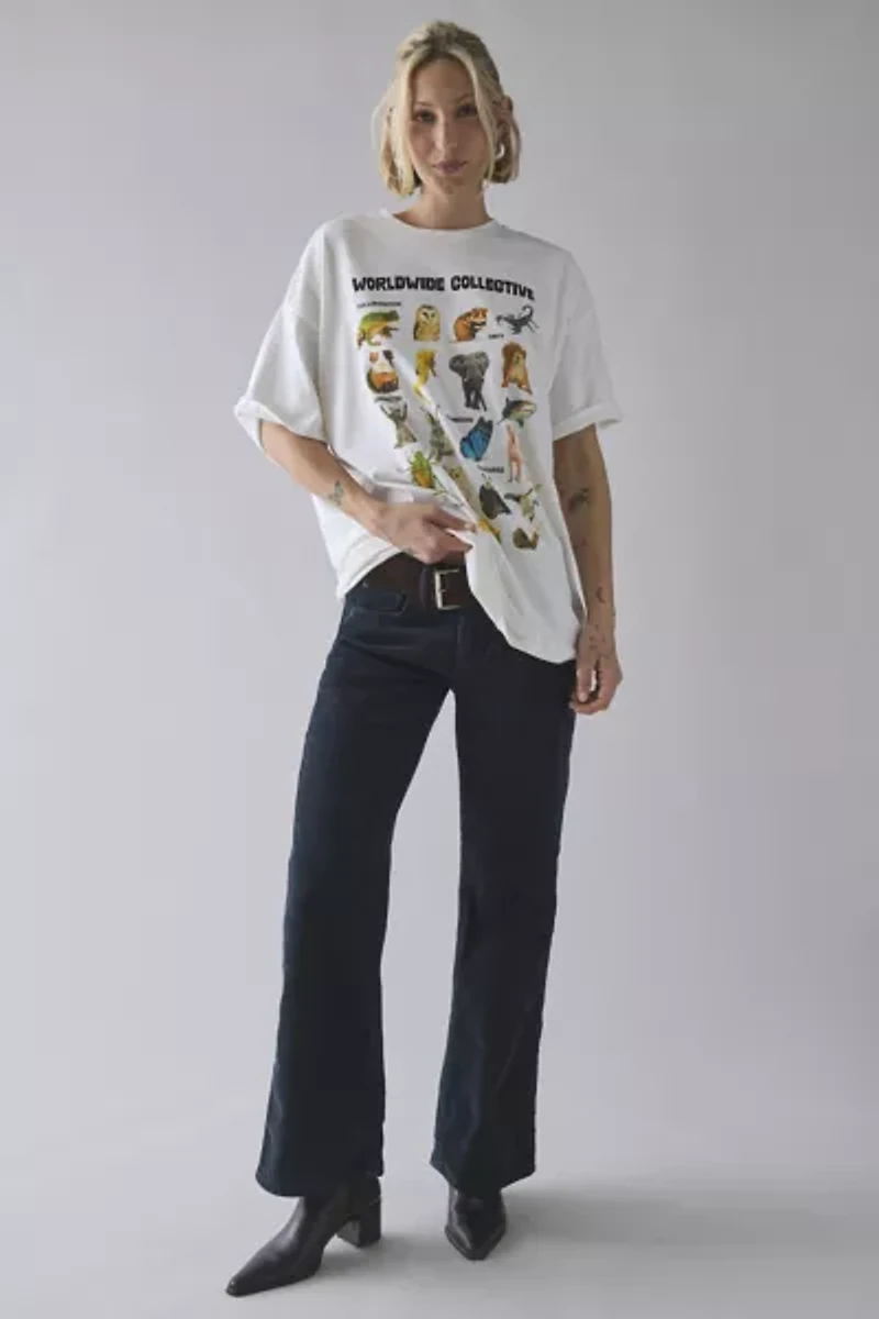 Worldwide Collective Wildlife Graphic Oversized Tee