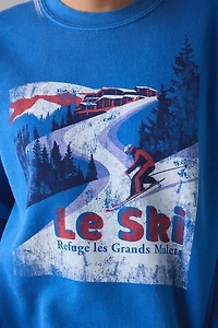 Le Ski Refuge Les Grands Mulets Graphic Crew Neck Pullover