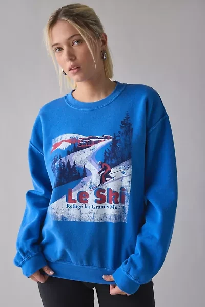 Le Ski Refuge Les Grands Mulets Graphic Crew Neck Pullover