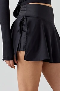 Out From Under Studio Woven Wrap Side-Tie Mini Skort