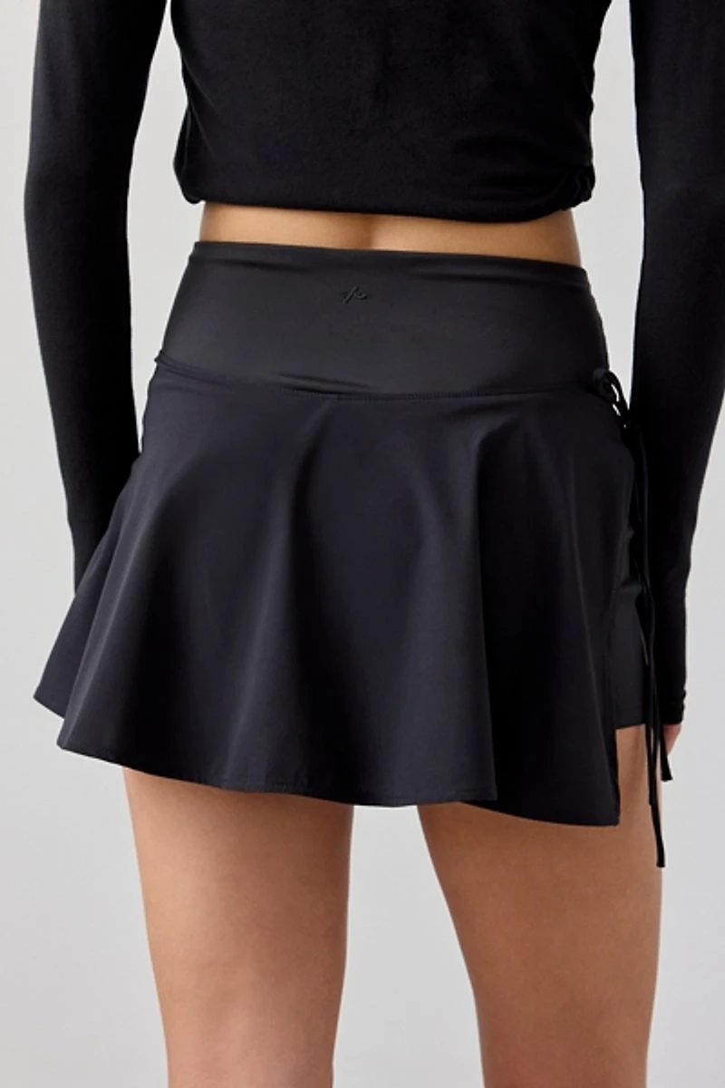 Out From Under Studio Woven Wrap Side-Tie Mini Skort