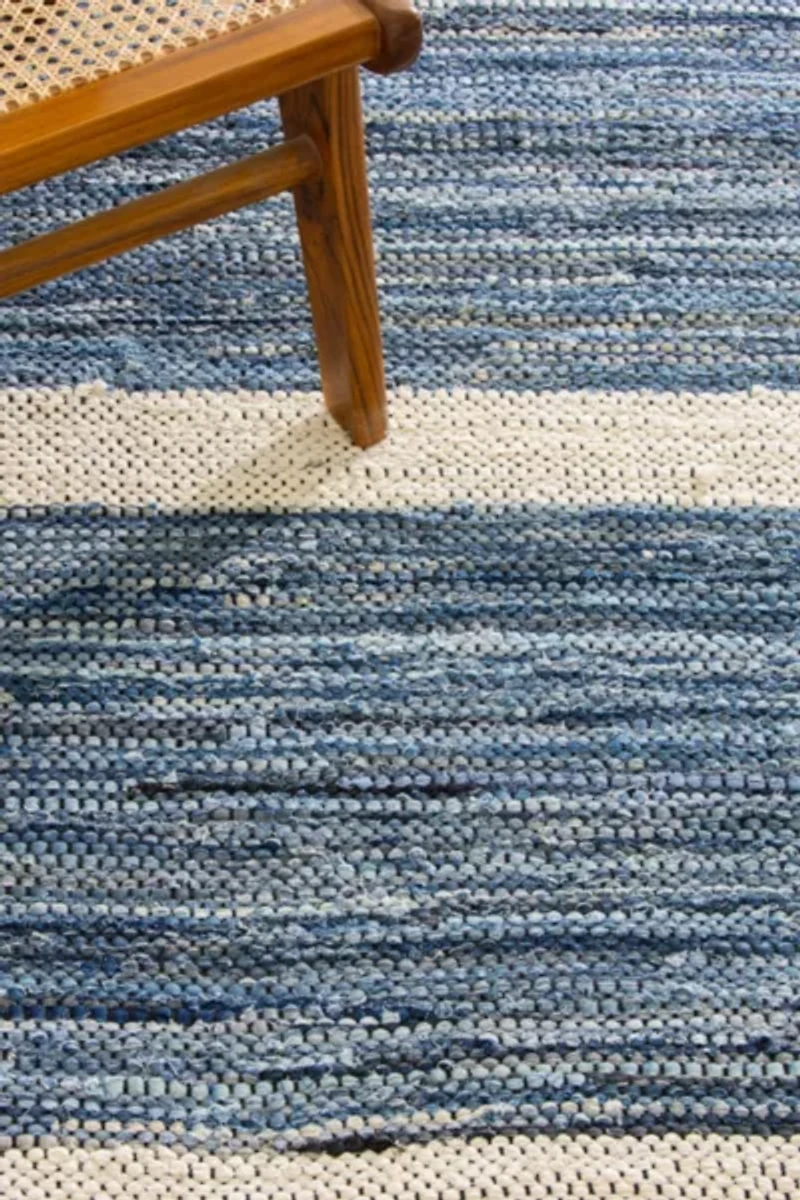 Revival Topstitch Recycled Denim Washable Rug