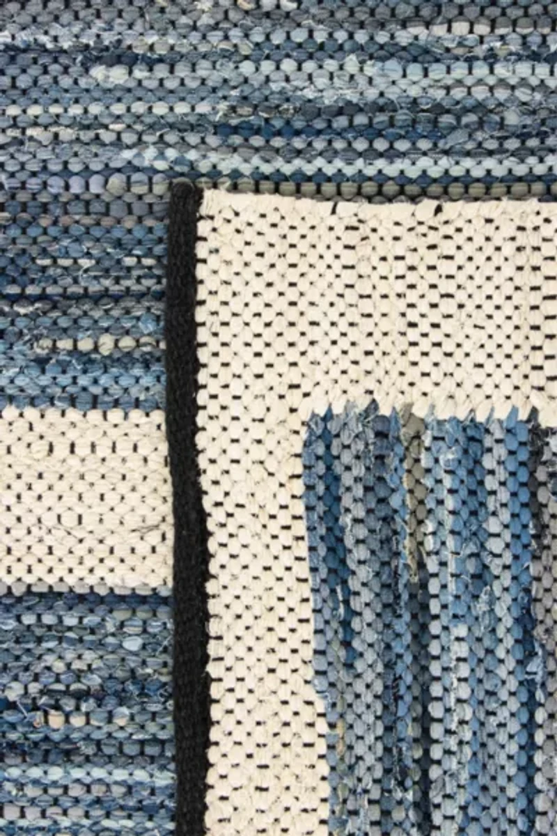 Revival Topstitch Recycled Denim Washable Rug