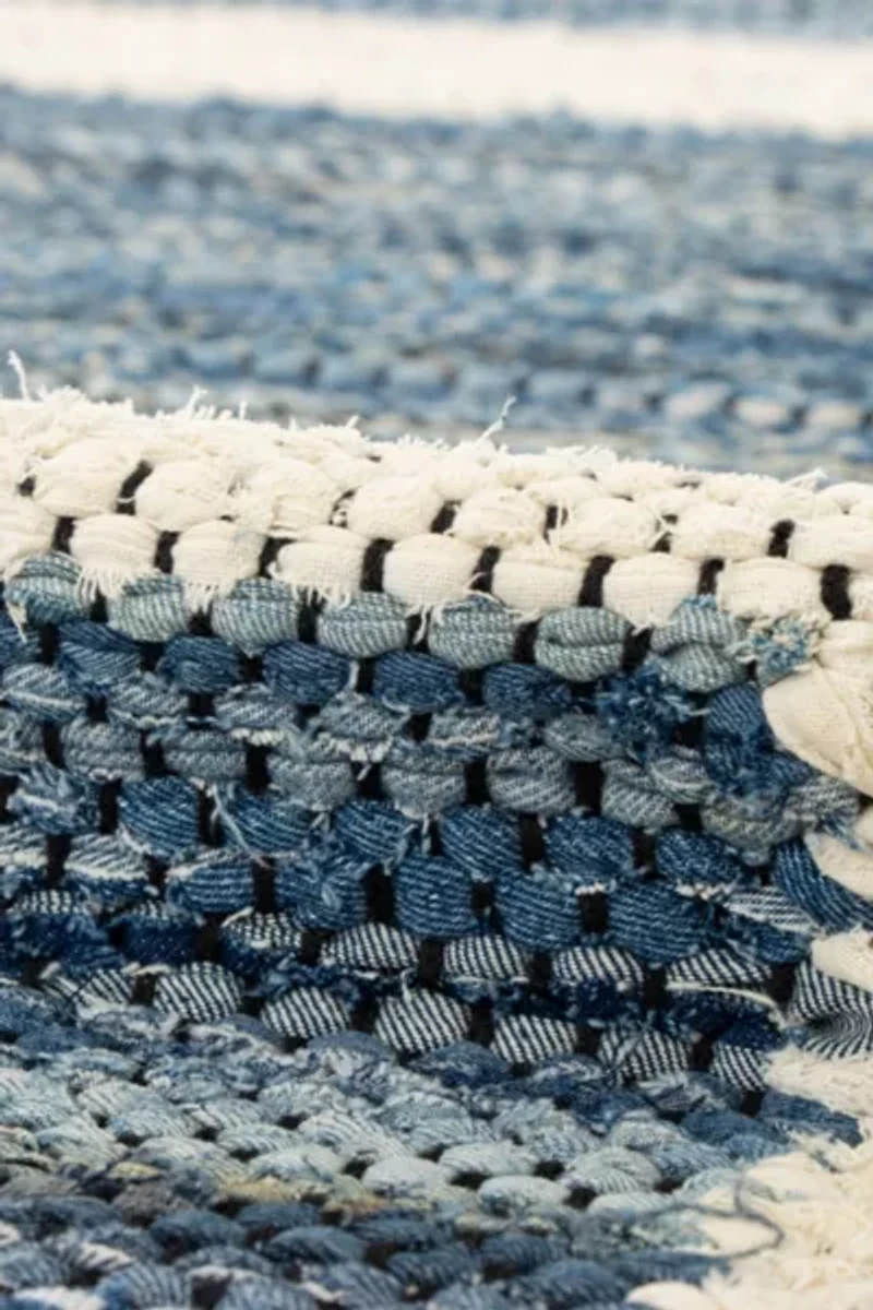 Revival Topstitch Recycled Denim Washable Rug