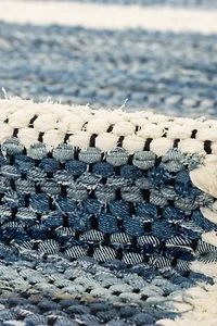 Revival Topstitch Recycled Denim Washable Rug