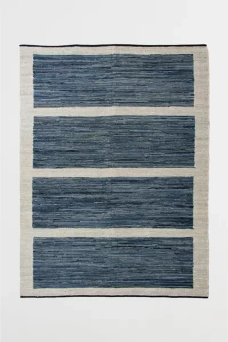 Revival Topstitch Recycled Denim Washable Rug
