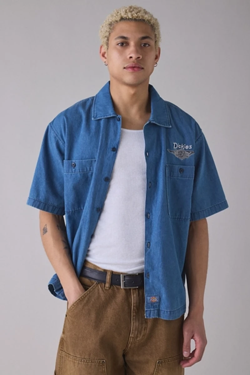 Dickies X Harley Davidson Logo Patch Mechanic Button-Down Shirt