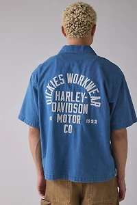 Dickies X Harley Davidson Logo Patch Mechanic Button-Down Shirt