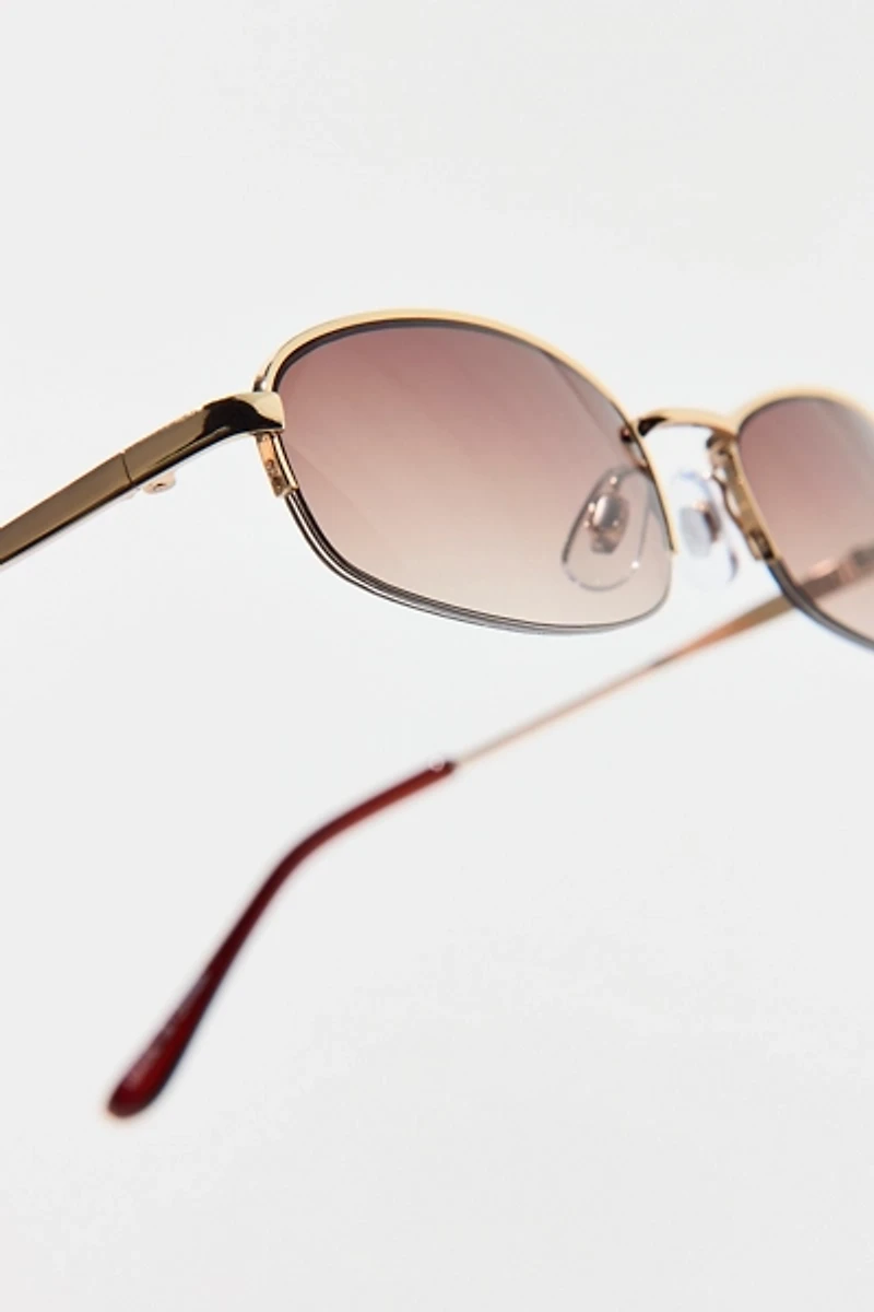 Shayla Rimless Oval Sunglasses