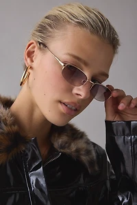 Shayla Rimless Oval Sunglasses