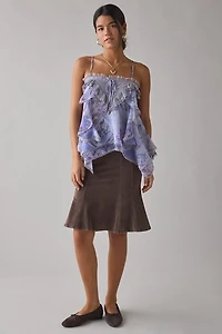 Kimchi Blue Willow Flounce Asymmetric Tiered Lace Trim Cami