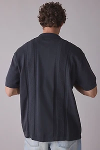 The Critical Slide Society Trader Knit Short Sleeve Polo Sweater