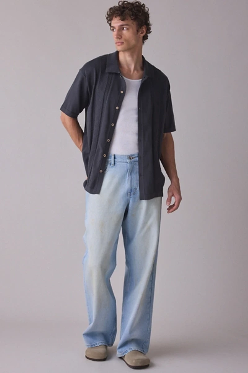 The Critical Slide Society Trader Knit Short Sleeve Polo Sweater