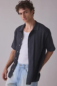 The Critical Slide Society Trader Knit Short Sleeve Polo Sweater