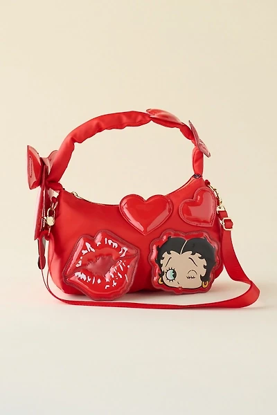 Whatever! Makes You Happy Betty Boop Kisses And Hearts Padded Nylon Bag