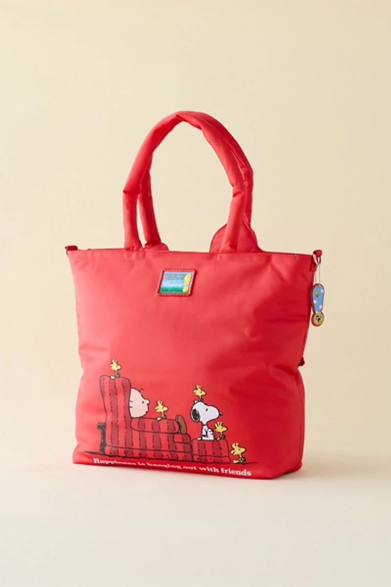 Whatever! Makes You Happy Peanuts Snoopy House Nylon Padded Tote Bag