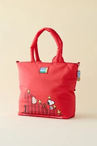 Whatever! Makes You Happy Peanuts Snoopy House Nylon Padded Tote Bag