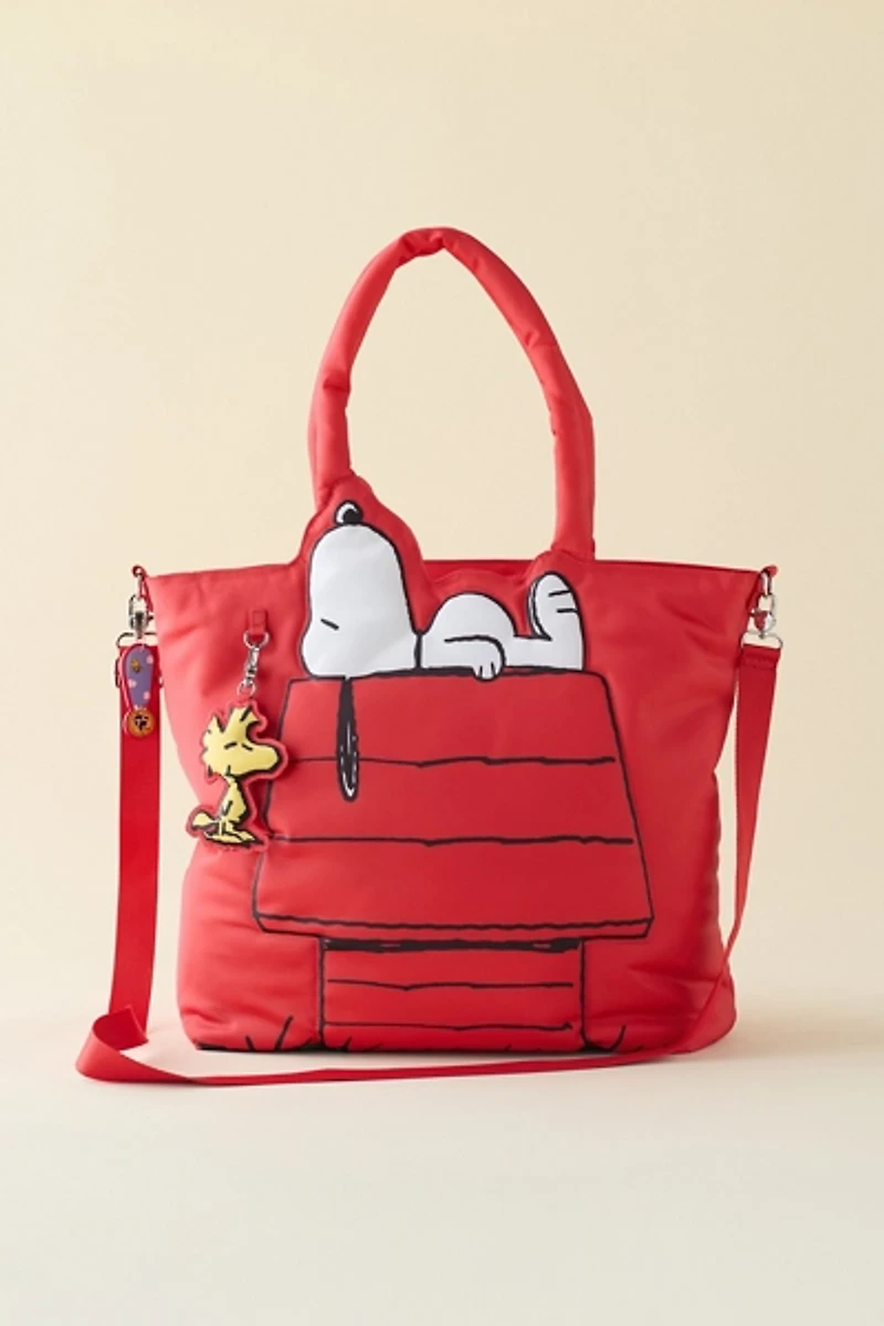 Whatever! Makes You Happy Peanuts Snoopy House Nylon Padded Tote Bag