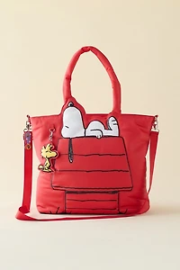 Whatever! Makes You Happy Peanuts Snoopy House Nylon Padded Tote Bag