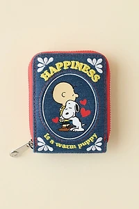 Whatever! Makes You Happy Peanuts Happiness Is A Warm Puppy Denim Accordion Wallet