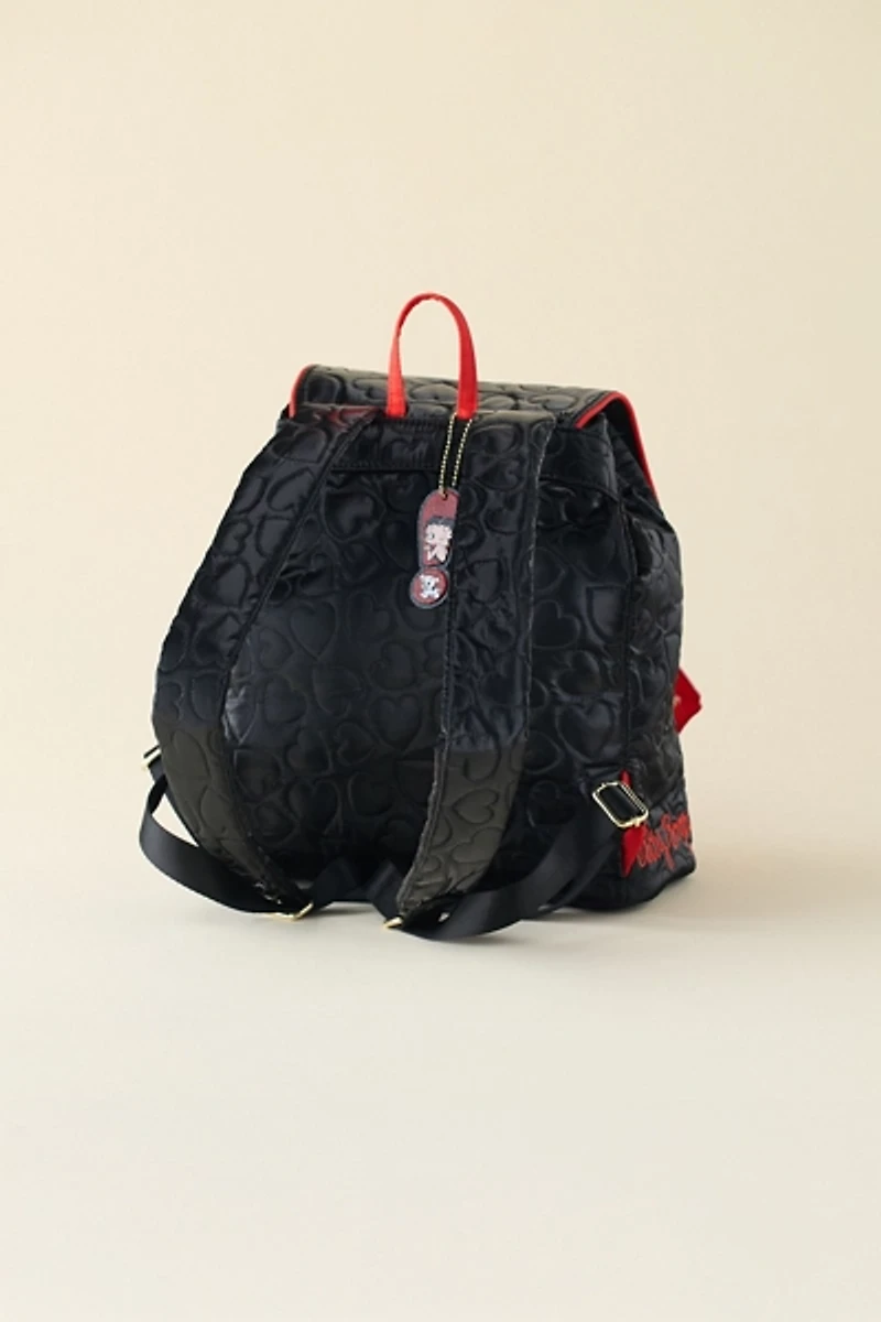 Whatever! Makes You Happy Betty Boop Quilted Heart Trinket Backpack