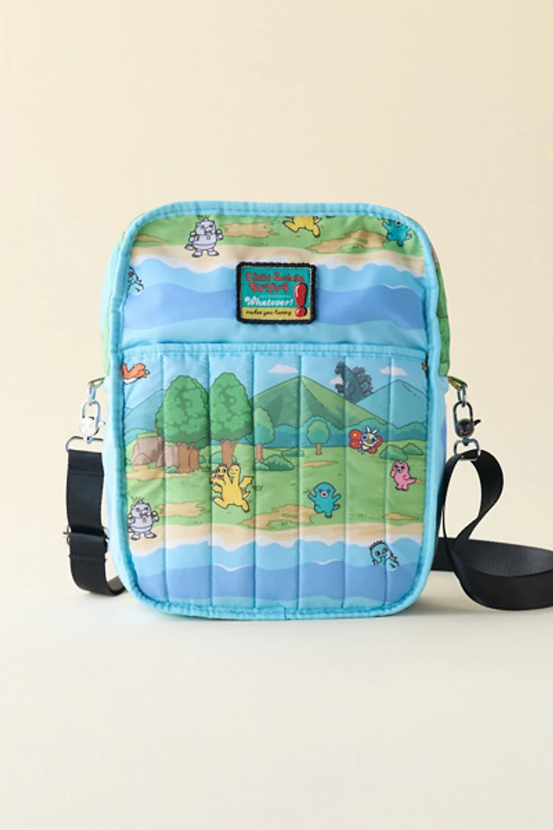 Whatever! Makes You Happy Chibi Godzilla Raids Again Reversible Crossbody Bag