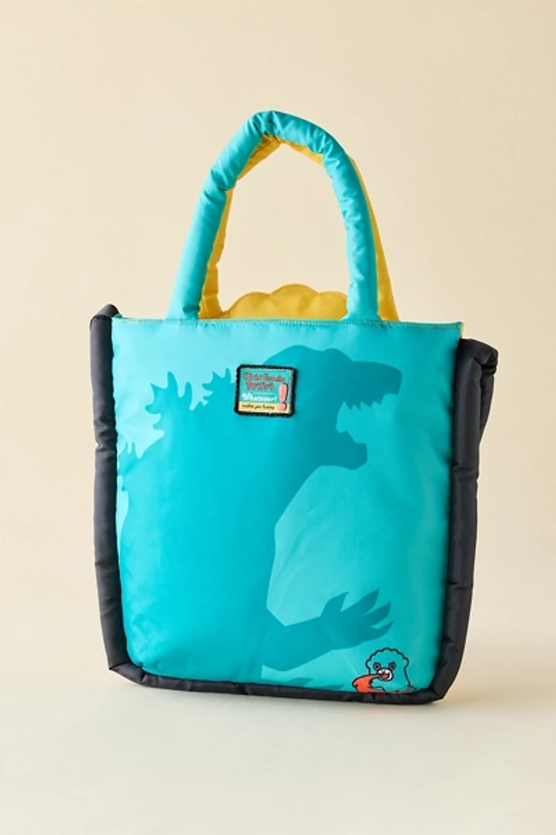 Whatever! Makes You Happy Chibi Godzilla Raids Again Father & Son Padded Die-Cut Tote Bag