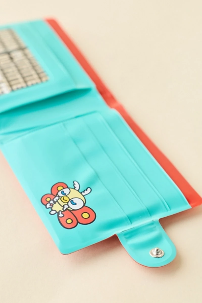 Whatever! Makes You Happy Chibi Godzilla Raids Again Father & Son Padded Vinyl Snap Wallet