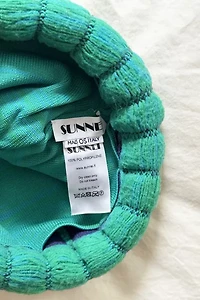 SUNNEI Teal Green Knit Rolled Beanie