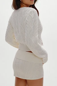 Frankies Bikinis Marley Honeymoon Cable Knit Cardigan