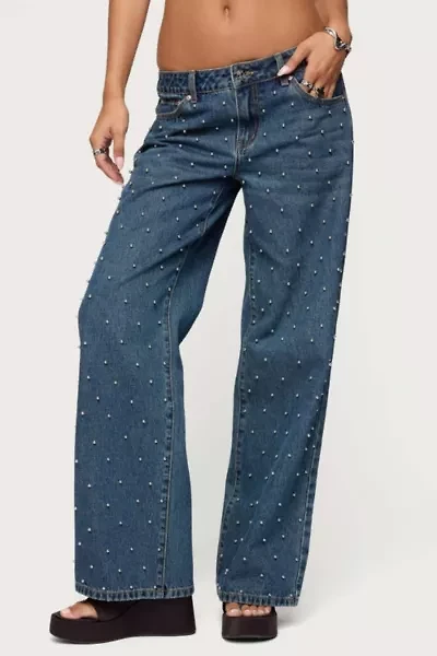 Edikted Esmay Studded Low Rise Jeans